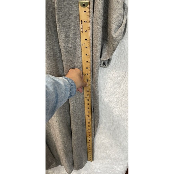 Women’s Oak + Fort Gray Long Open Front Cardigan Sweater Small - Picture 4 of 4